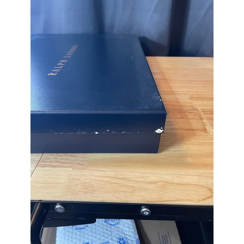 Ralph‎ Lauren Navy Blue Gold Logo Large Gift Box 19x12.5x3 Storage Packaging